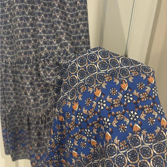 Max Studio Blue and White Ruffled Wrap Sundress - Picture 4 of 5